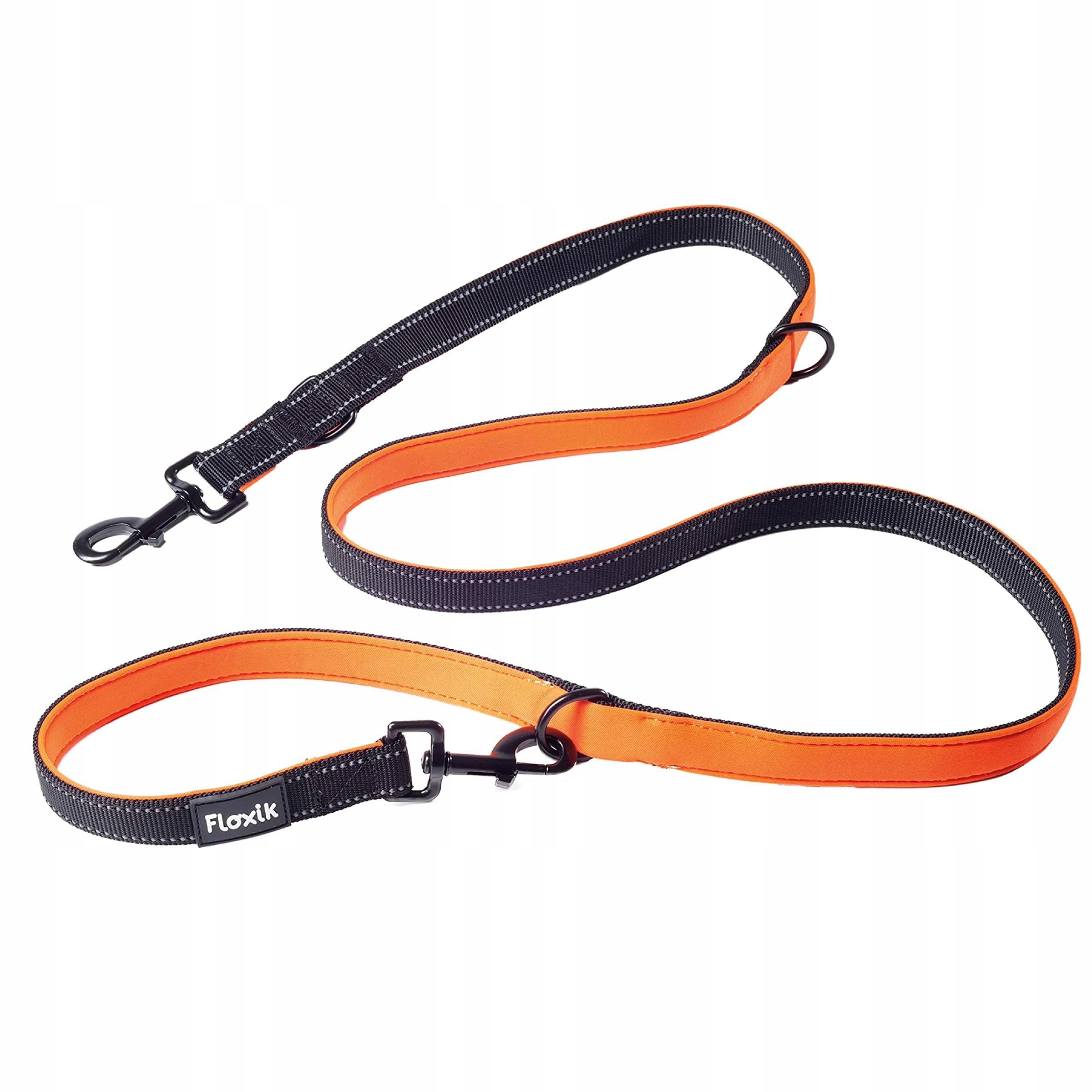 Levně Vodítko pro psa Floxik Premium Černá Oranžová 1.7 m 1.2 m 1.0 m