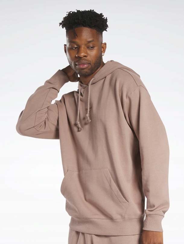 Reebok Mikina S Kapucí Hnědá S Výšivkou L 0A6B3_A* Pozadí