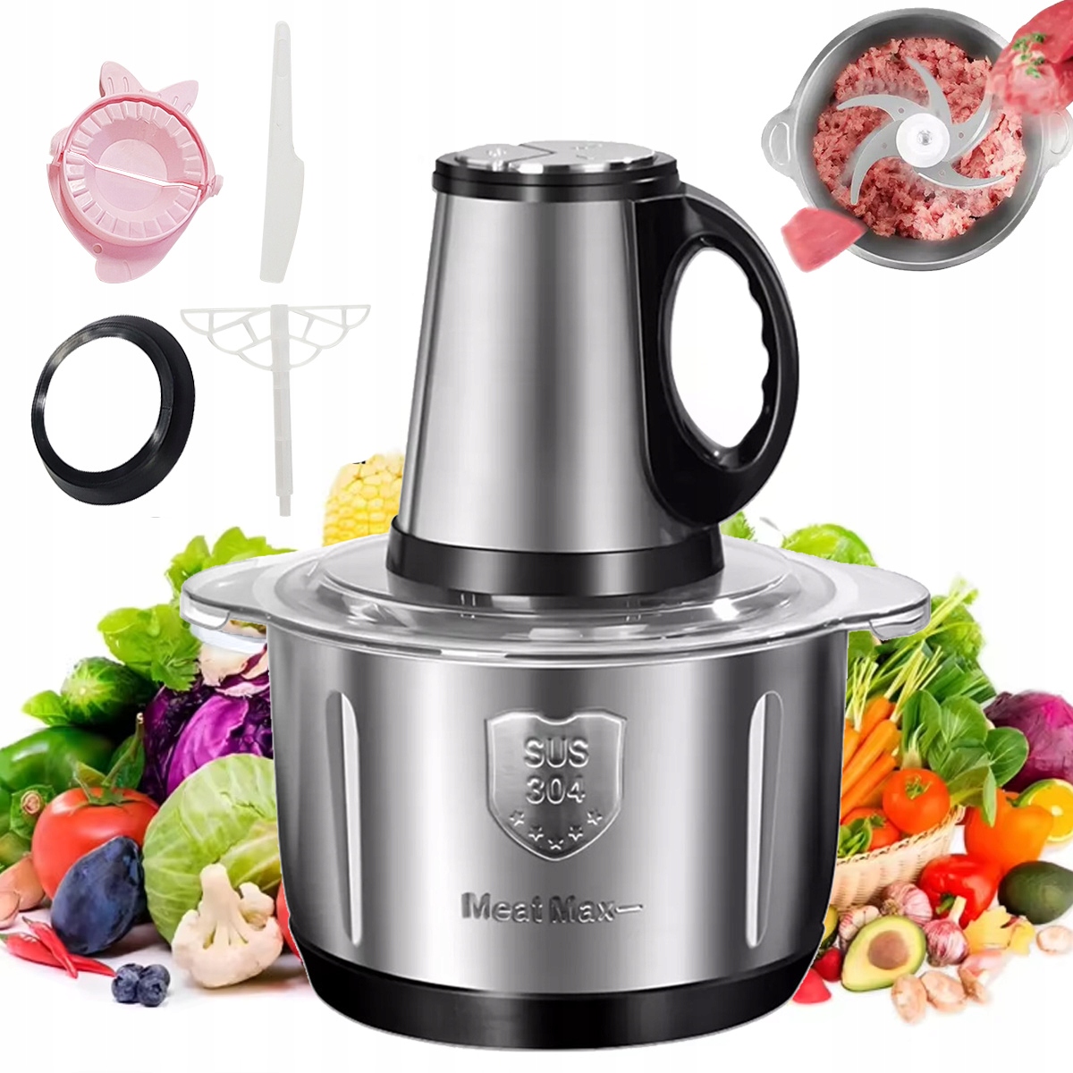 Siekacz do Cebuli Rozdrabniacz Mięsa Warzyw Kuchenny Malakser Blender Lodu