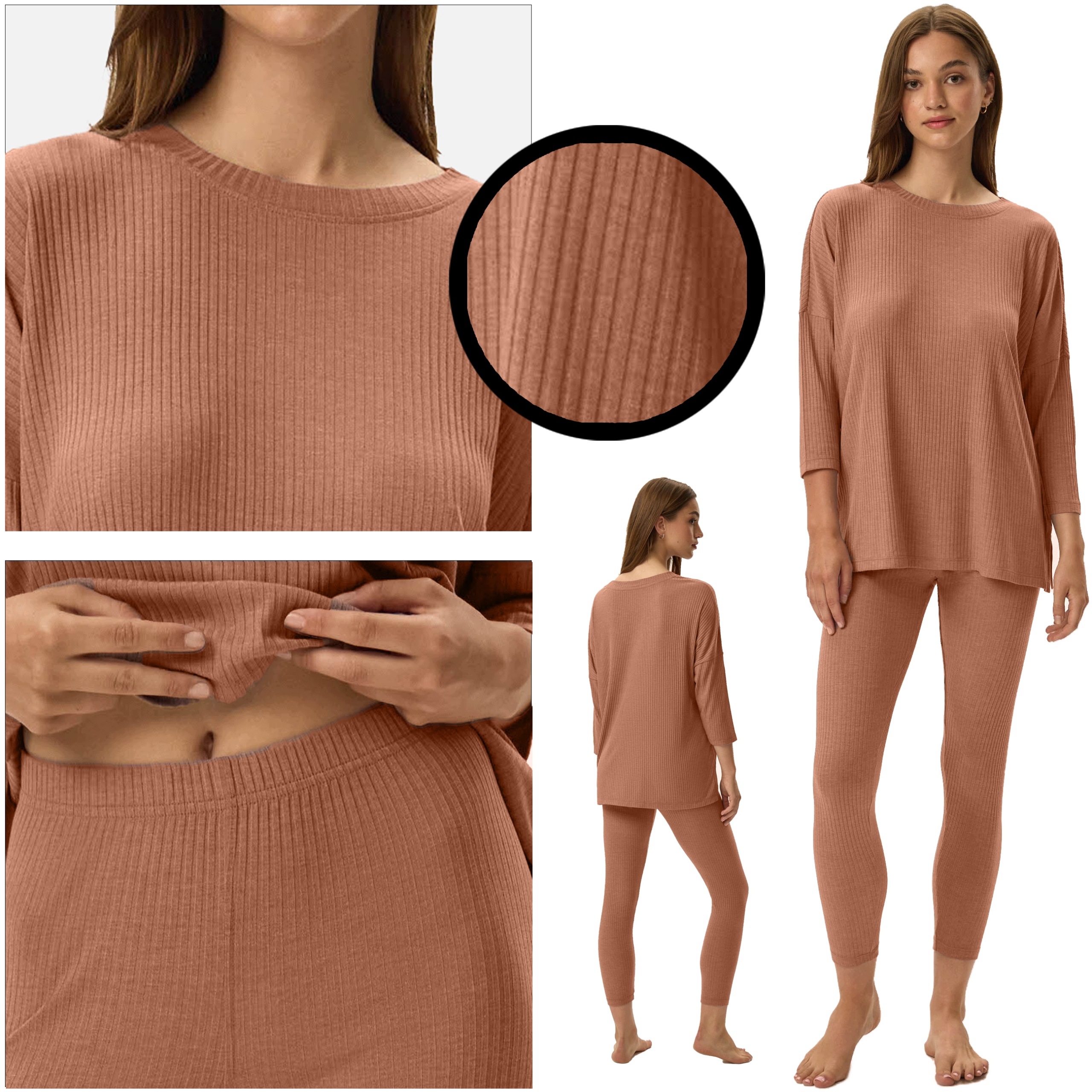 Henderson Ladies homewear dámské pyžamo 3/4 rukáv dlouhé kalhoty růžové XL