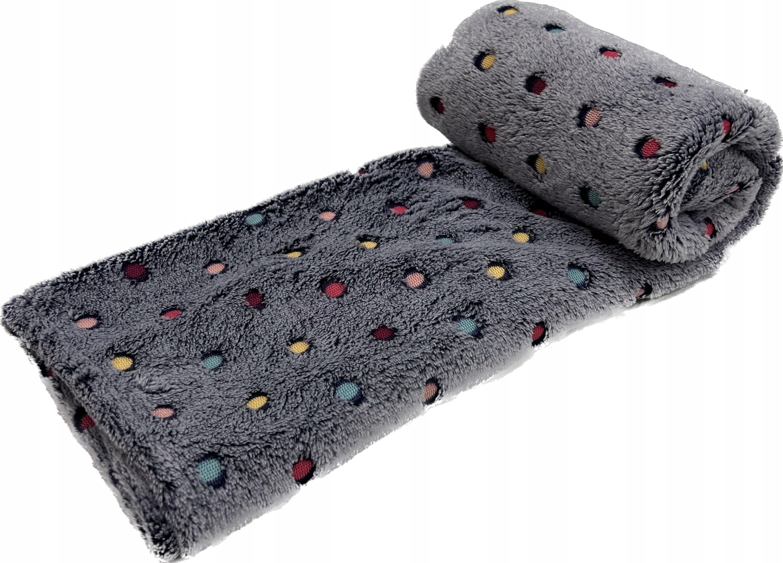 

Kocyk dla psa polarowy w kropki 100x70 miękki koc
