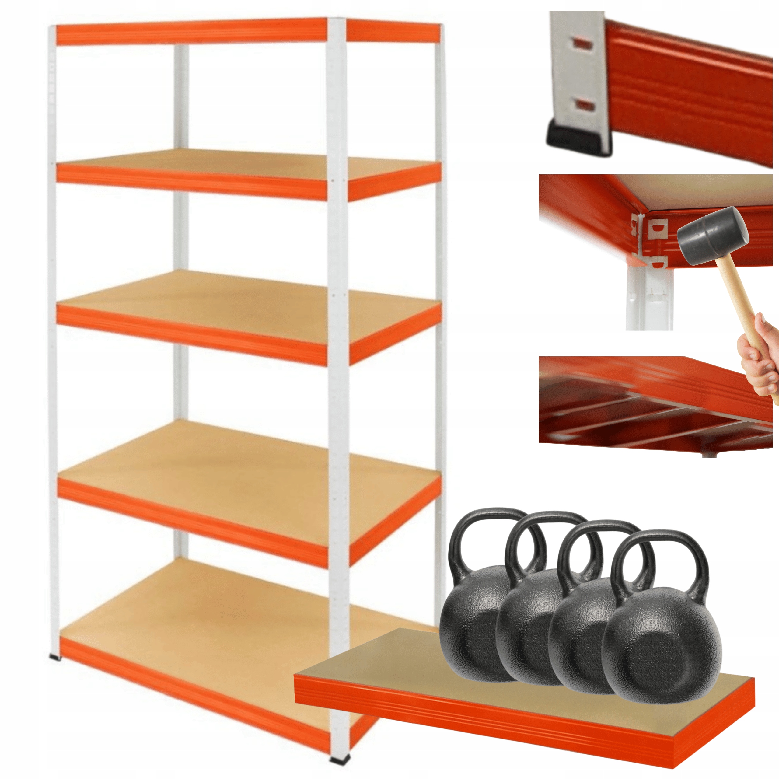 Dielenský regál kovový stojan Helios 196x75x35 cm 5Px400 kg Výrobca