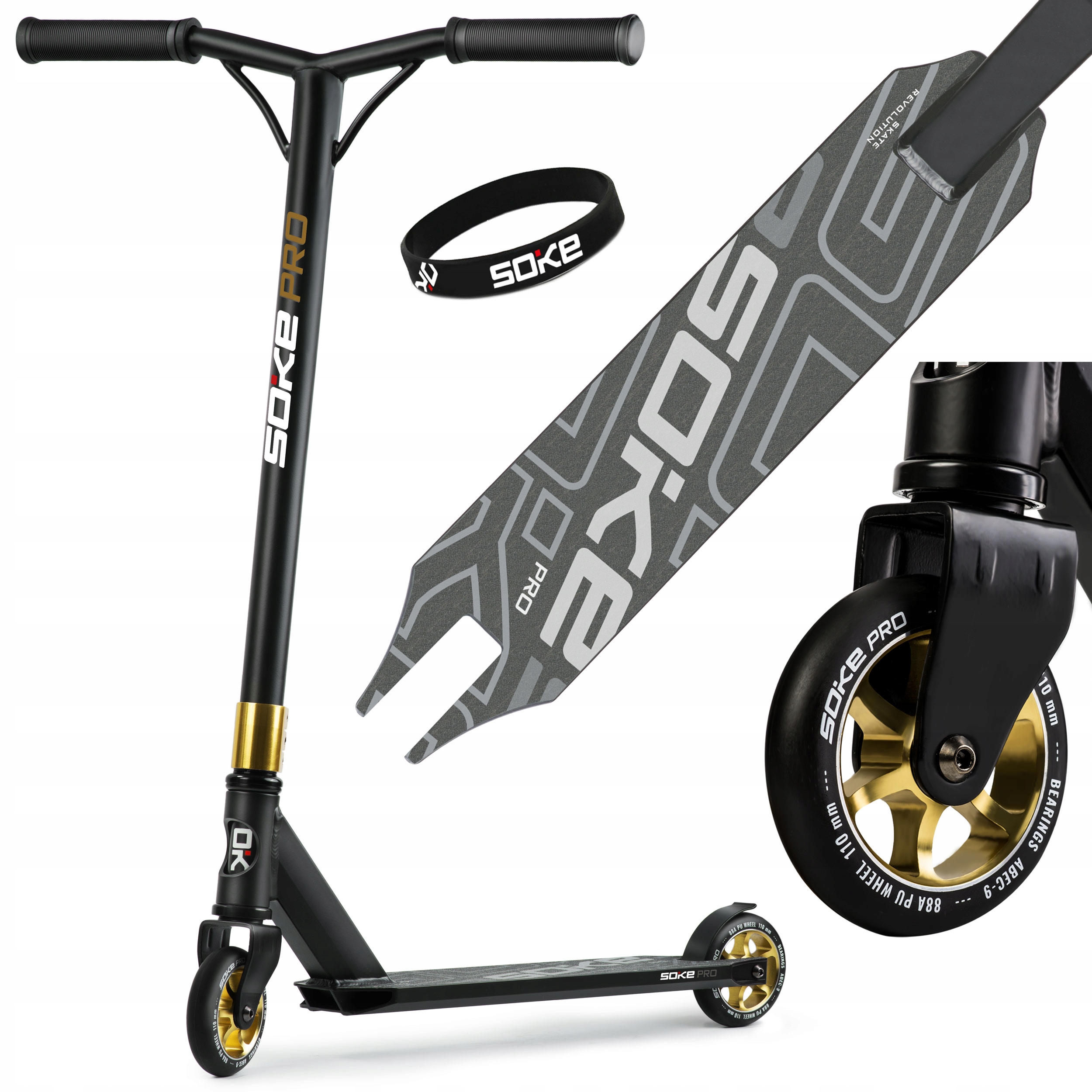 HULAJNOGA WYCZYNOWA SOKE PRO ABEC-9 FREESTYLE DO TRIKÓW STUNT 110mm