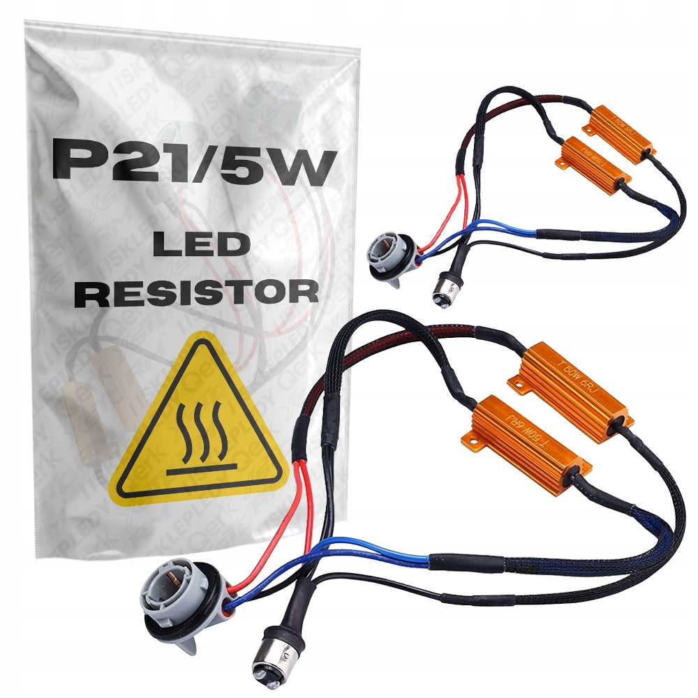 2x Rezystor Led P21/5W 50W 6Ohm Wtyczka Gniazdo Canbus Dekoder Opornik