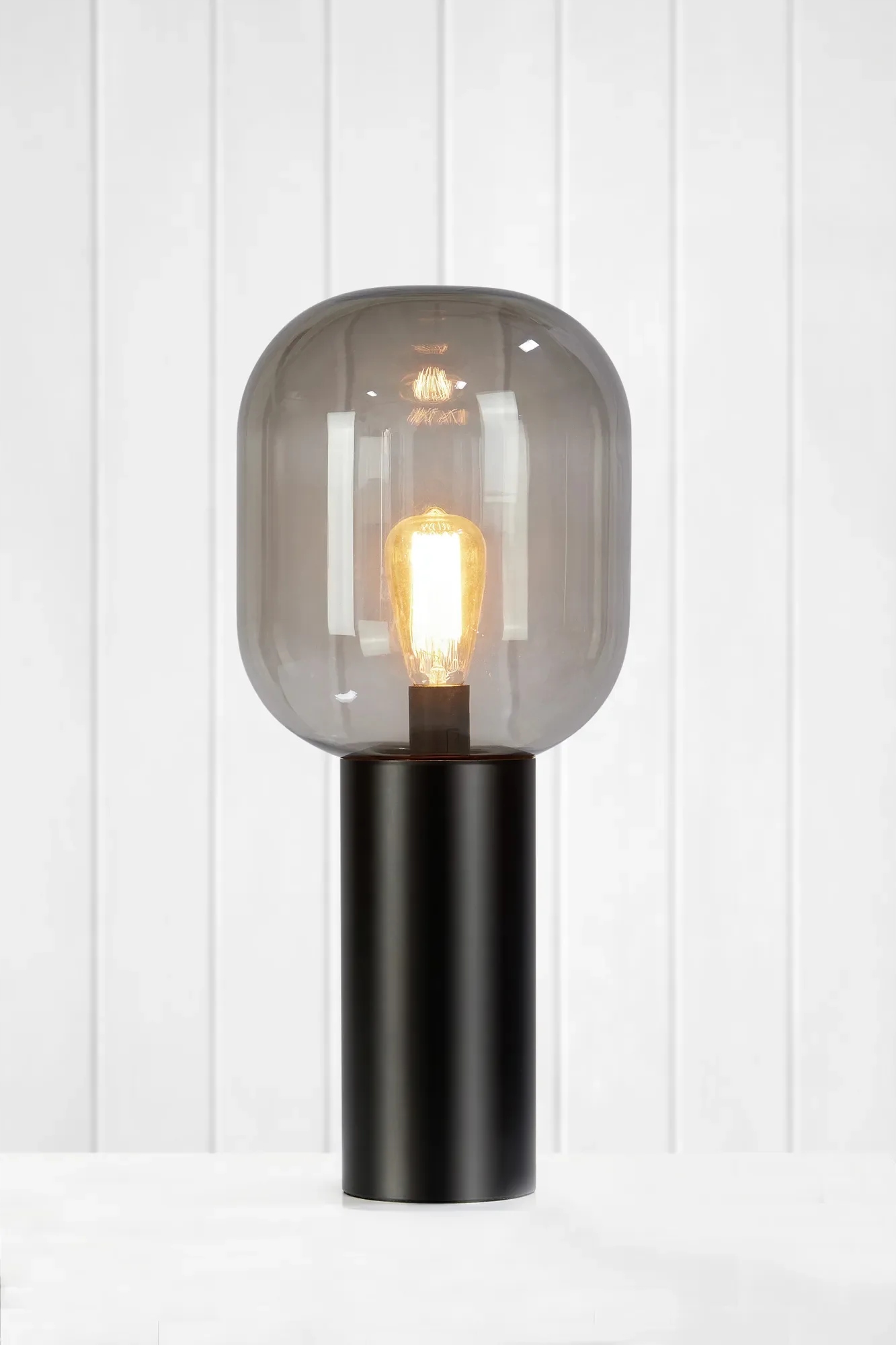 Stolní lampa Brooklyn 1L 56cm Černá/Kouřová