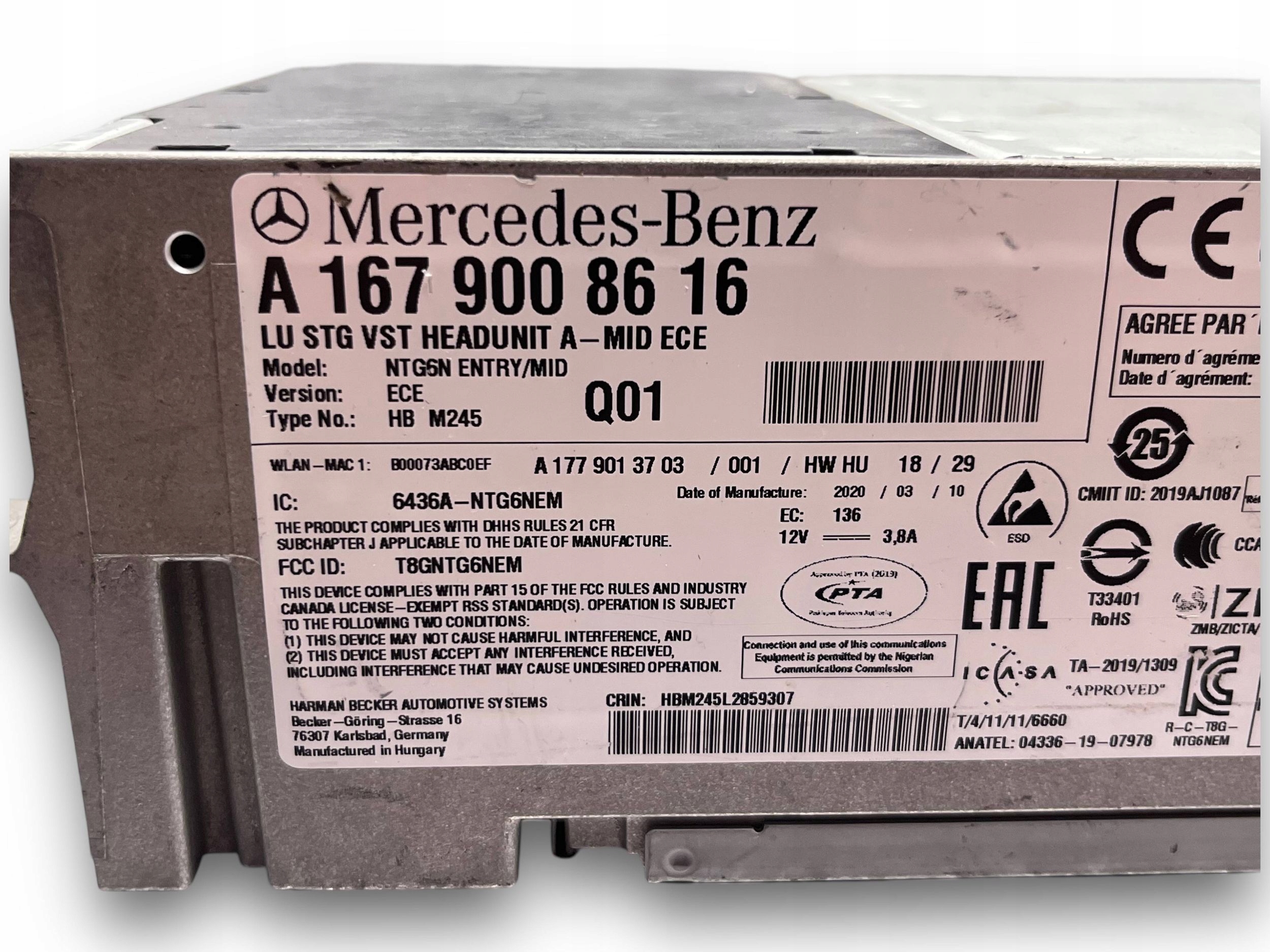 Mercedes-Benz W167 Navigation Multimedia NTG6 A1679008616 $J