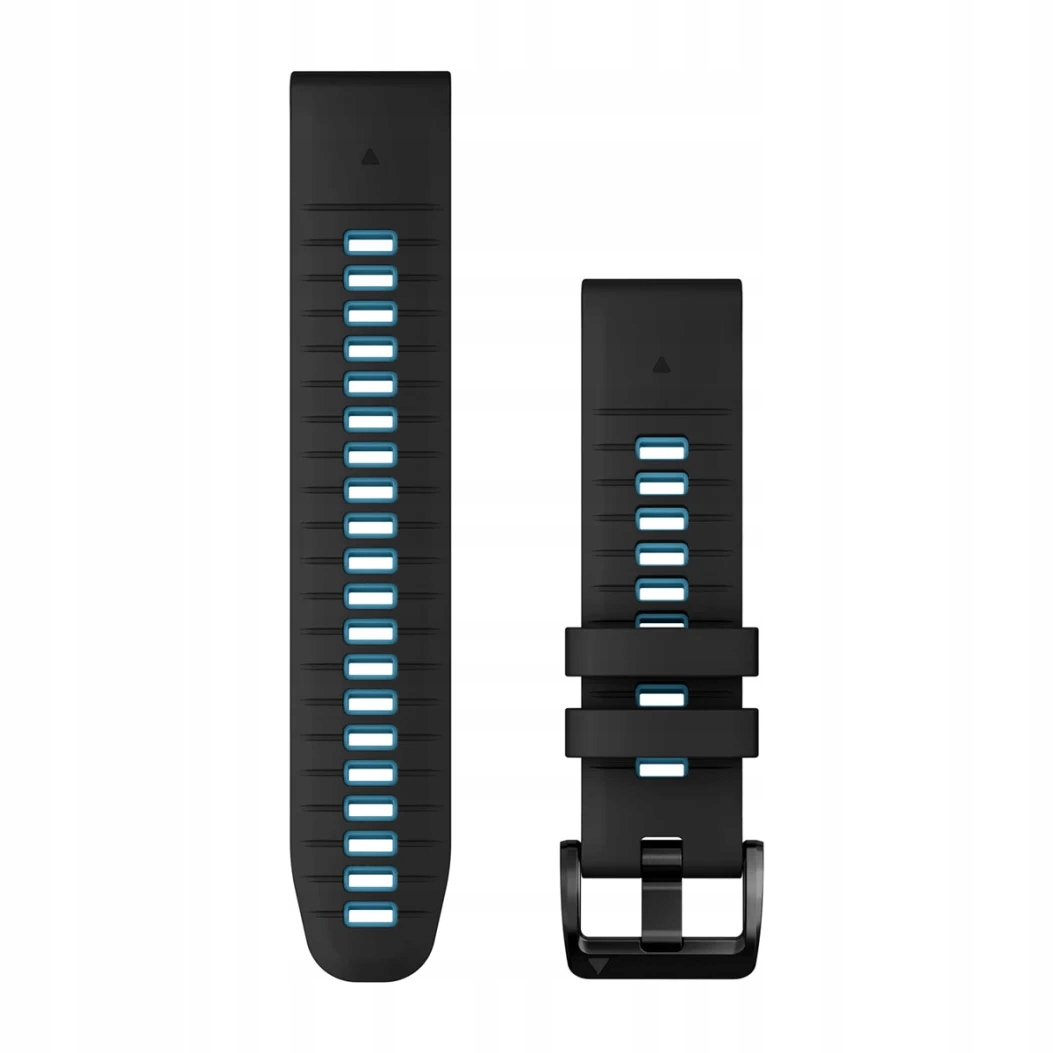 Silikonowy pasek Garmin QuickFit 22 mm - czarny/błękitny