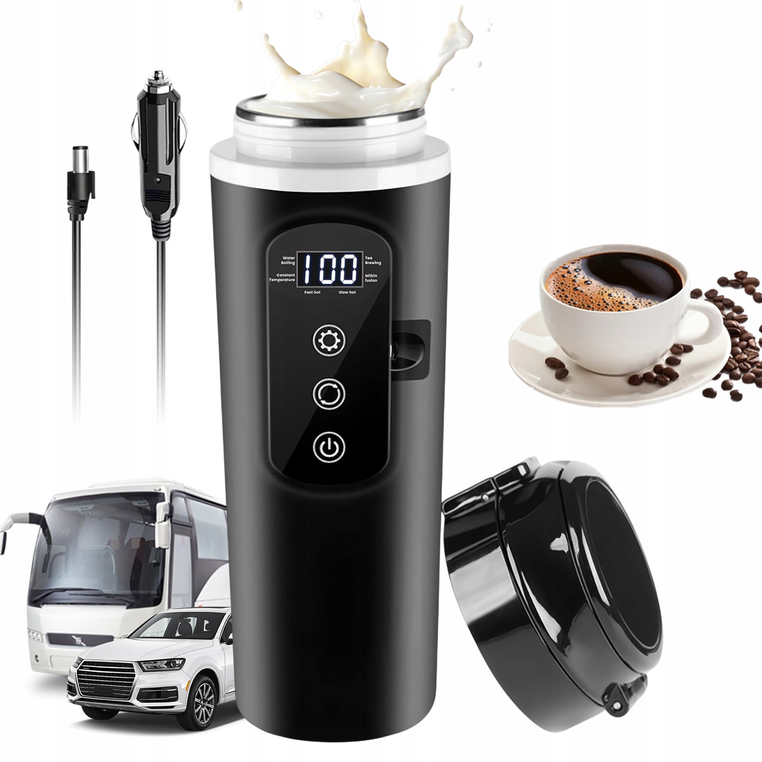 Termohrnek Termoska Protiskluzový Na Kávu Čaj Do Auta 400 ML