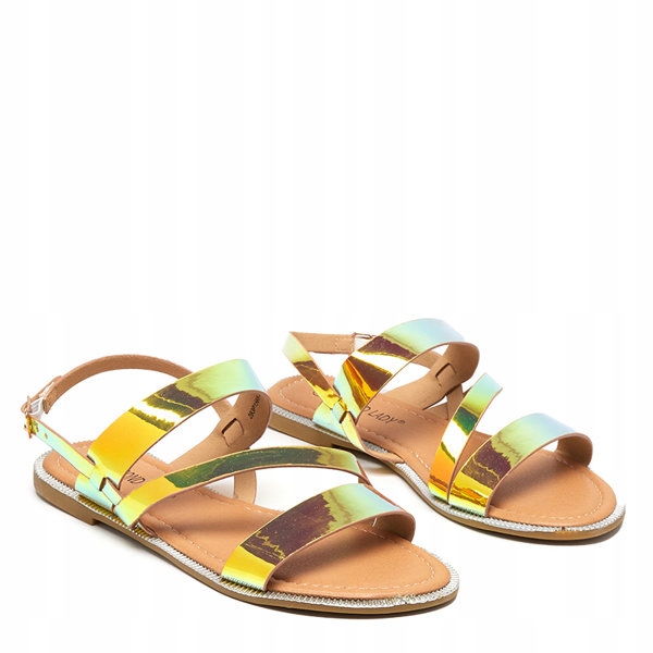 

Złote Sandały Damskie Holograficzne Ajazz 41