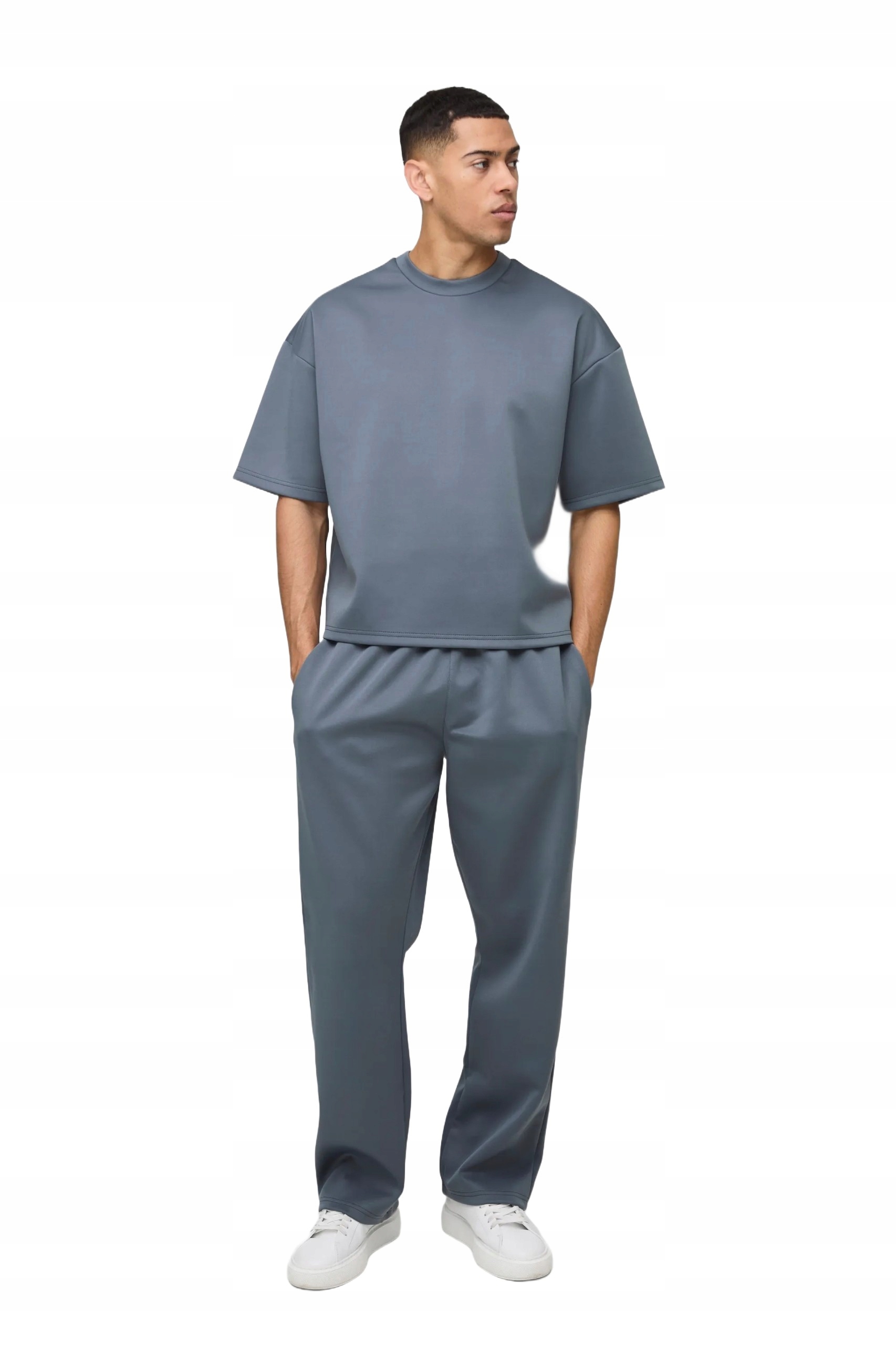 Boohooman Pánský Tepláková Souprava Šedý S Krátkým Rukávem XL Z3A