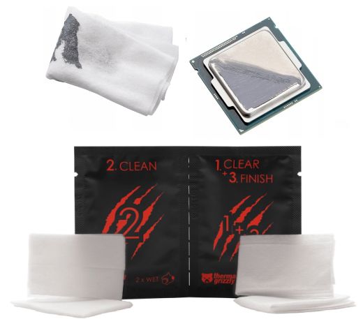 4szt Thermal Grizzly Cleaning Wipes chusteczki nawilżone do usuwania pasty