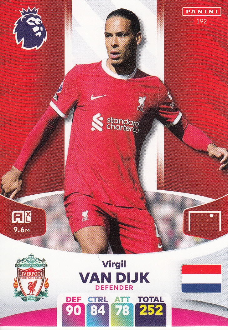 Panini Premier League 2024 Karty piłkarskie Liverpool Van Dijk 192