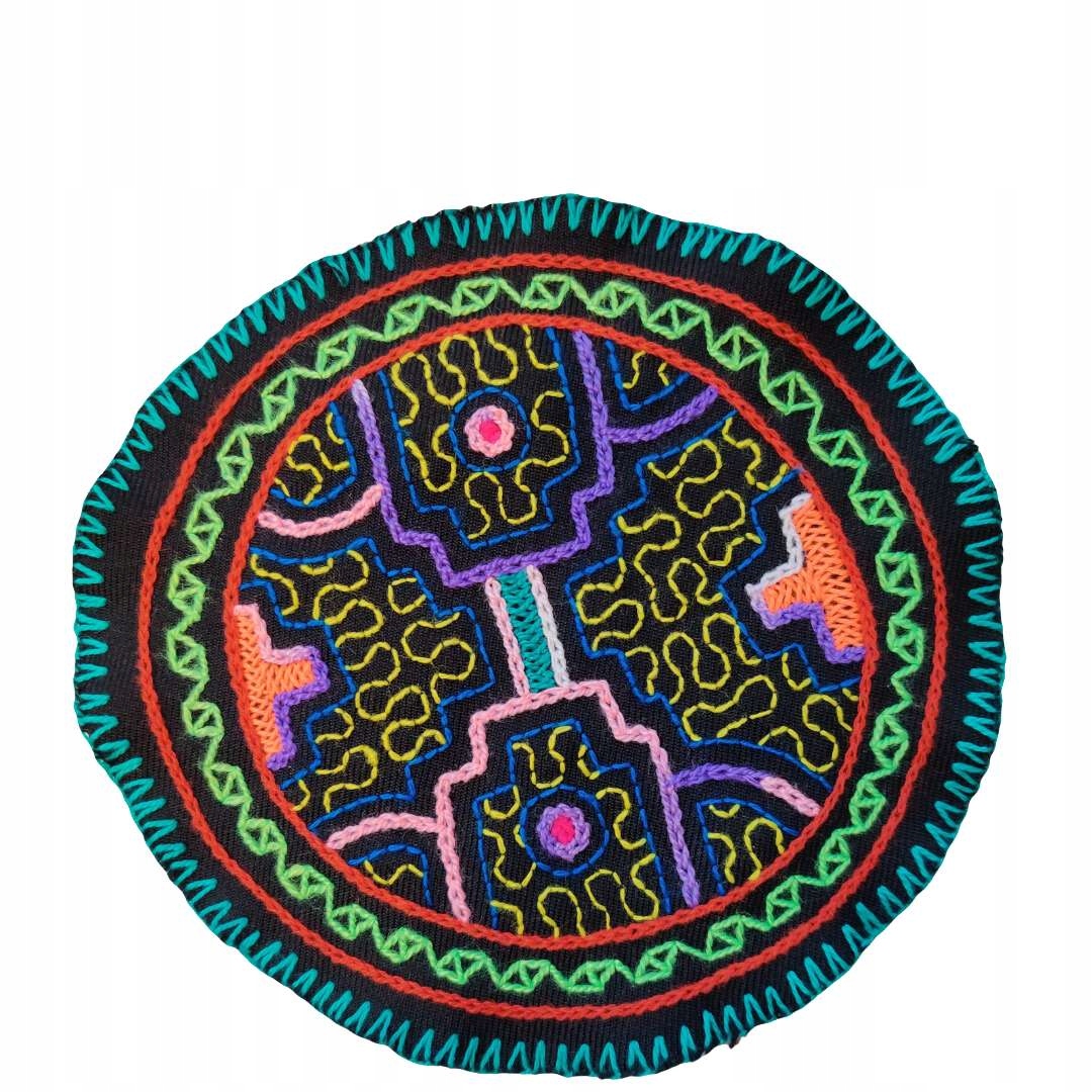 Podstavec Pod Hrnek Výšivka Ruční práce Umění Shipibo Konibo Art Peru 15-16 cm