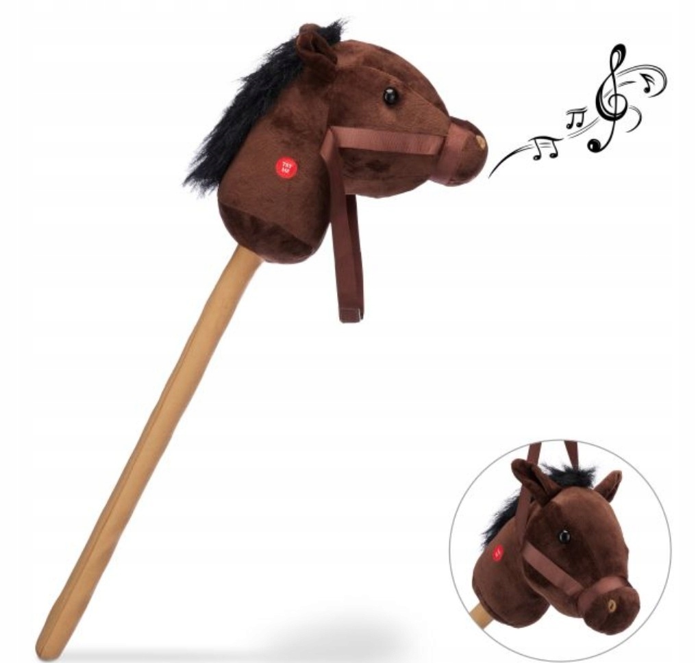 Hobby horse głowa konia na kiju z dźwiękiem hobby horse