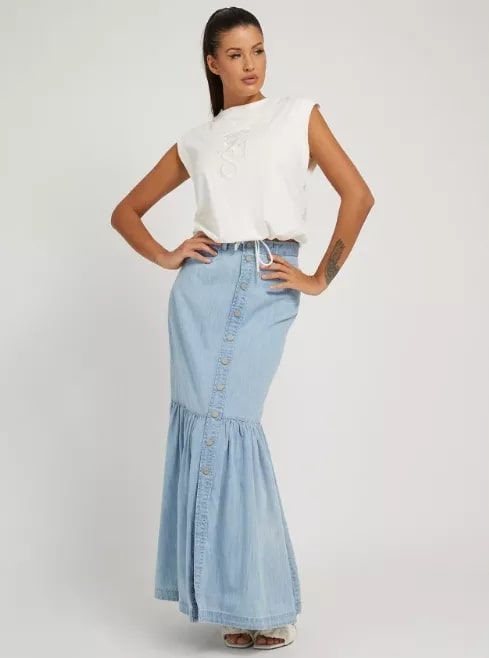 Guess Džínová Sukně Sukně (26)