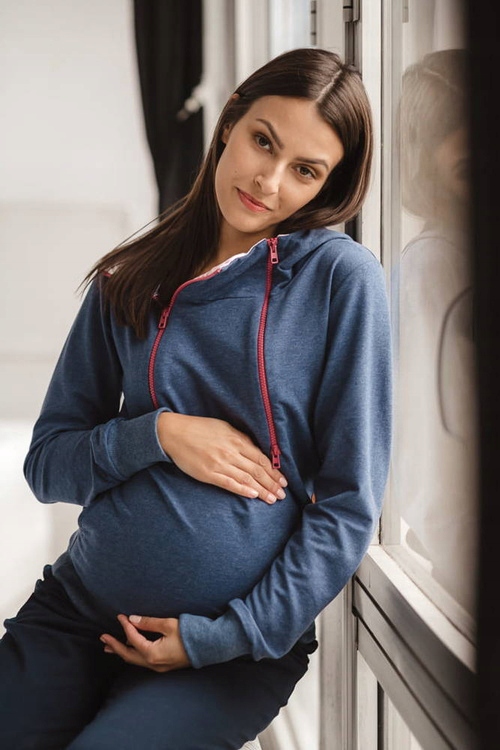 Mikina mikina Milk Please Milk&Love, modrá melanžová bavlna