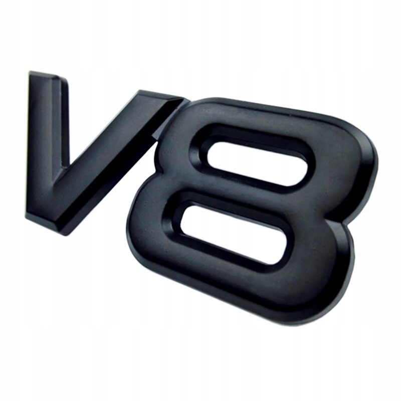 

Emblemat V8 Metalowy Naklejka Logo Znaczek Czarny