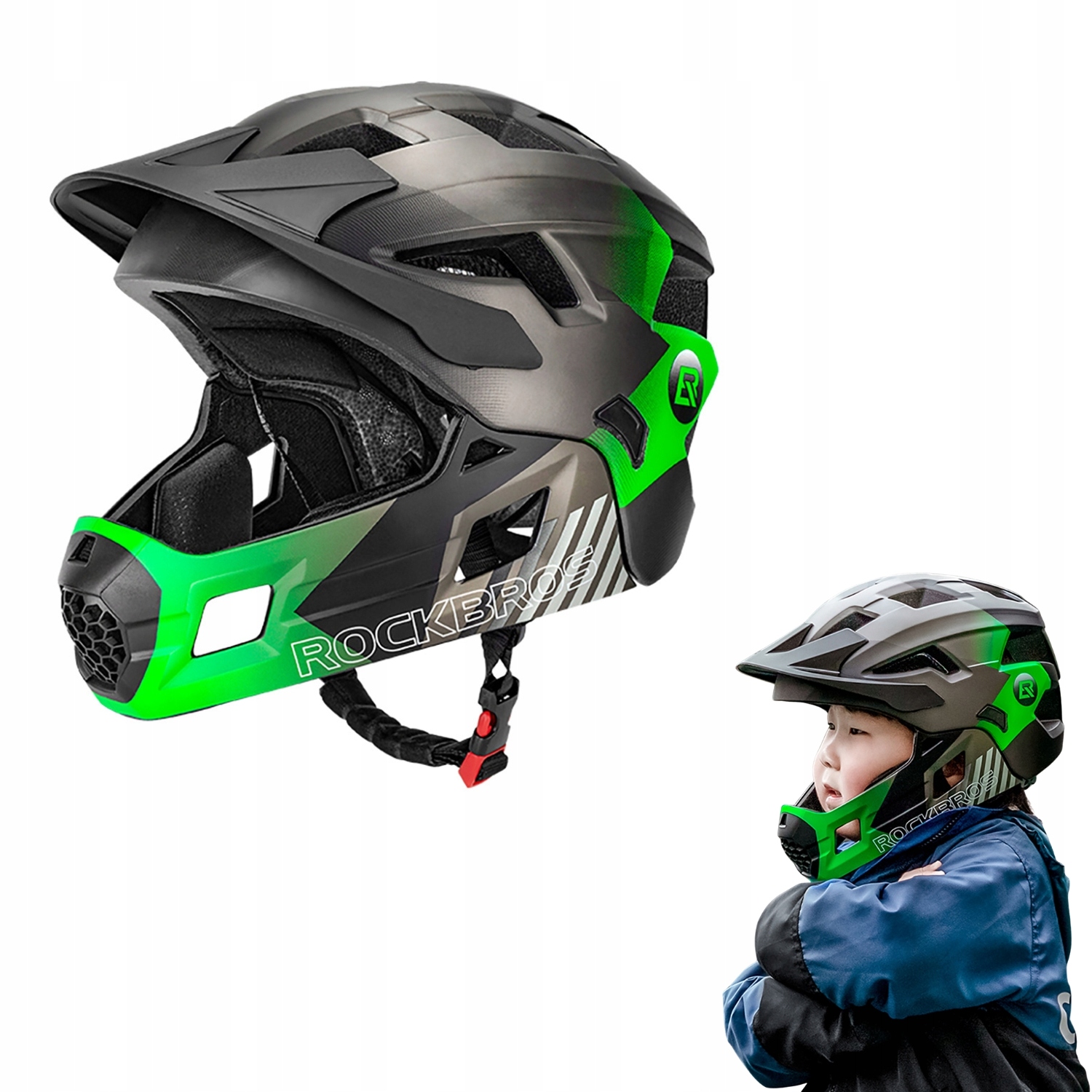 Dětská Cyklistická Přilba Rockbros Full Face Velikost M Odnímatelná Čelist Mtb