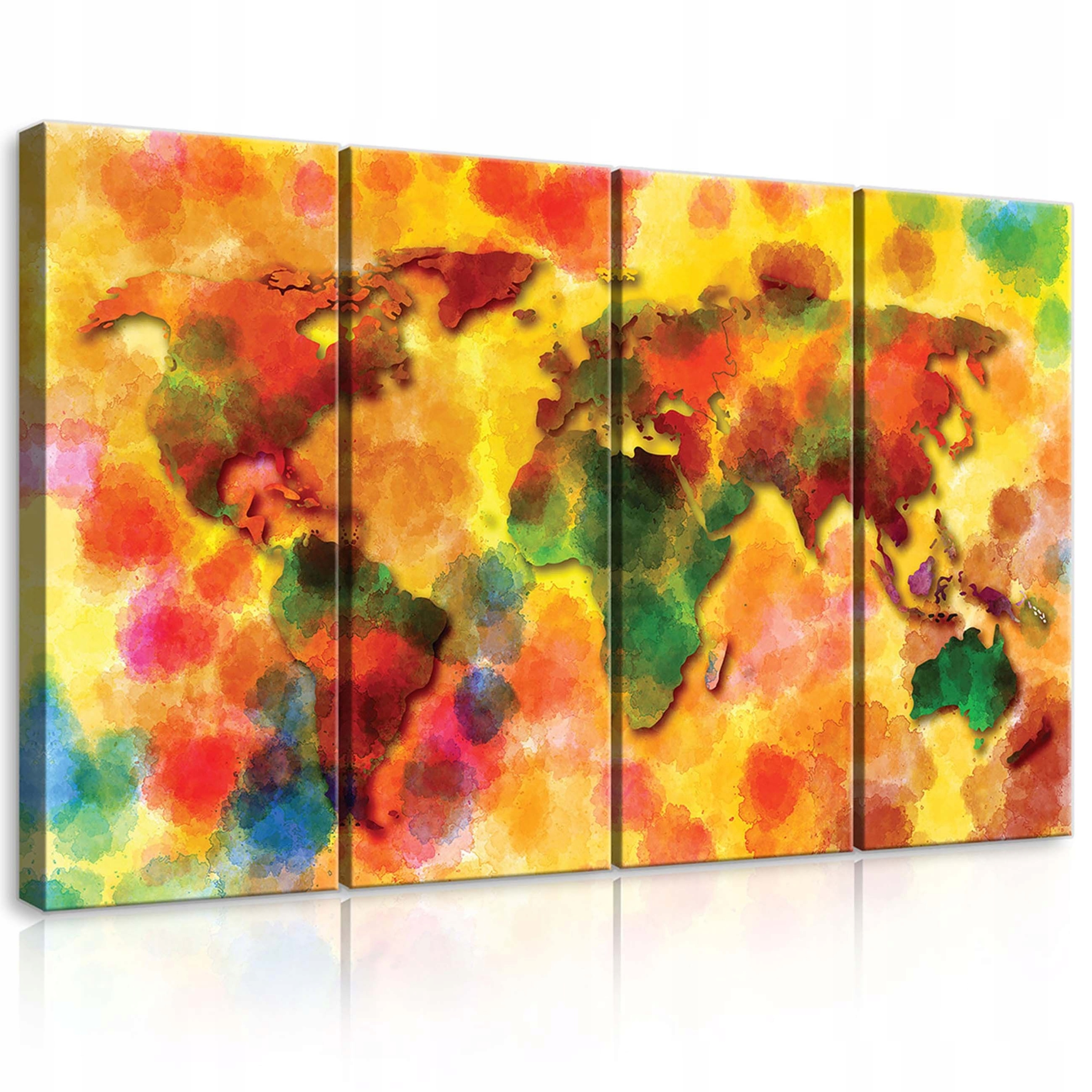 Obraz 120x80 Mapa sveta farebný abstraktný moderný dekorácia cestovanie