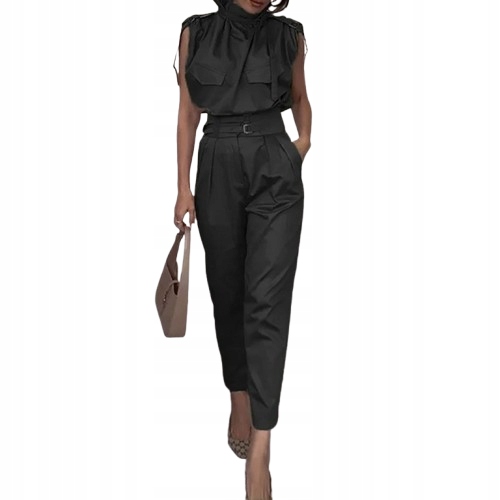 MD set kalhoty s vysokým pasem halenka Černá L/40