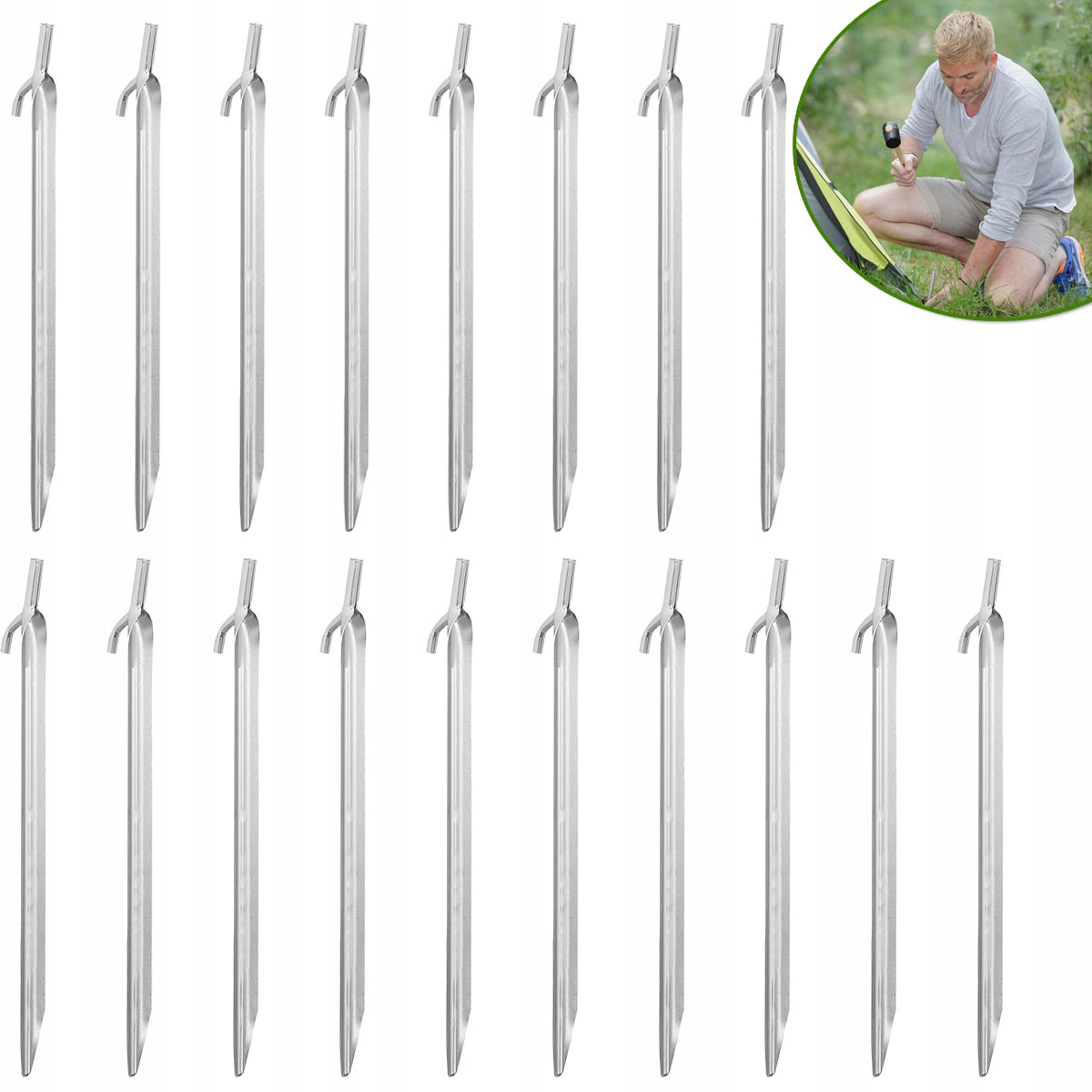 Śledzie Kotwy Do Namiotu Szpilki Namiotowe Aluminiowe Cempingowe 20SZT 30CM