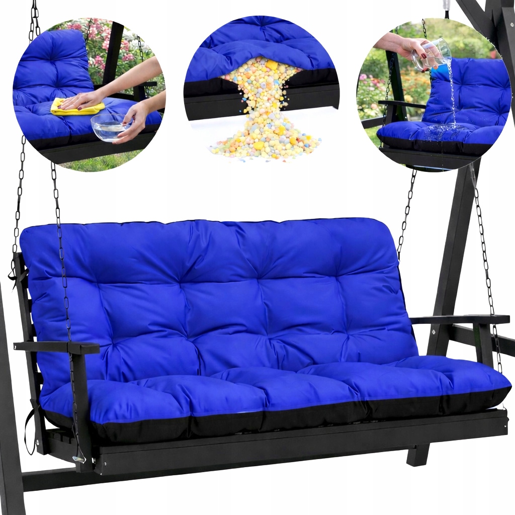 Polštář na zahradní houpačku, nábytek Voděodolný 140x60x50 Chrpa