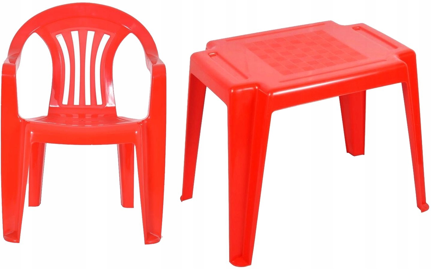 CZERWONY ZESTAW MEBLI DLA DZIECI KRZESŁO STÓŁ 1+1