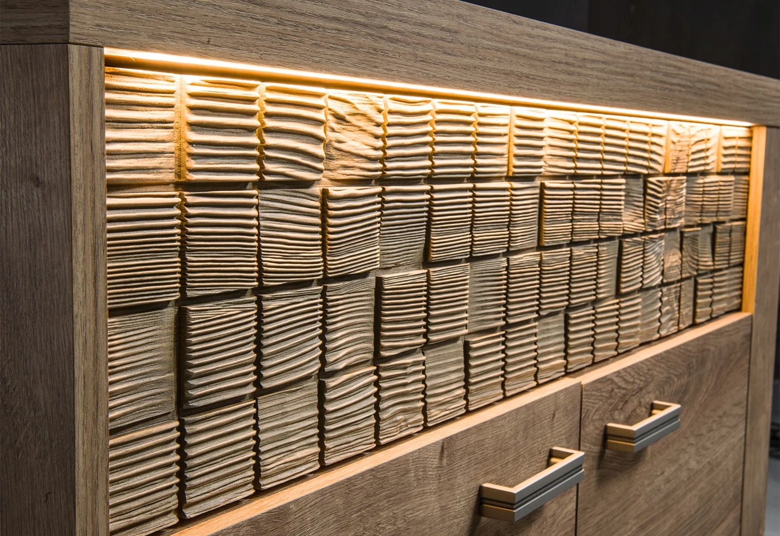 Witryna w stylu boho NATURAL N-4 Kratka Szerokość mebla 57 cm