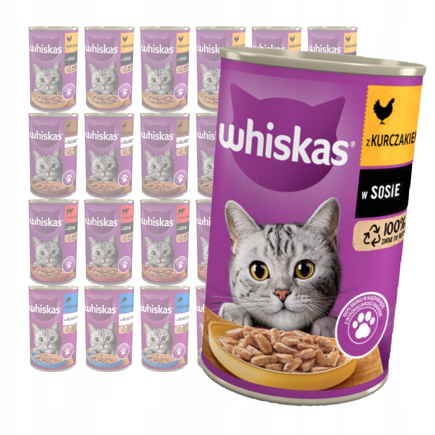 Whiskas Mokra Karma Dla Kotów MIX Smaków 24x400g
