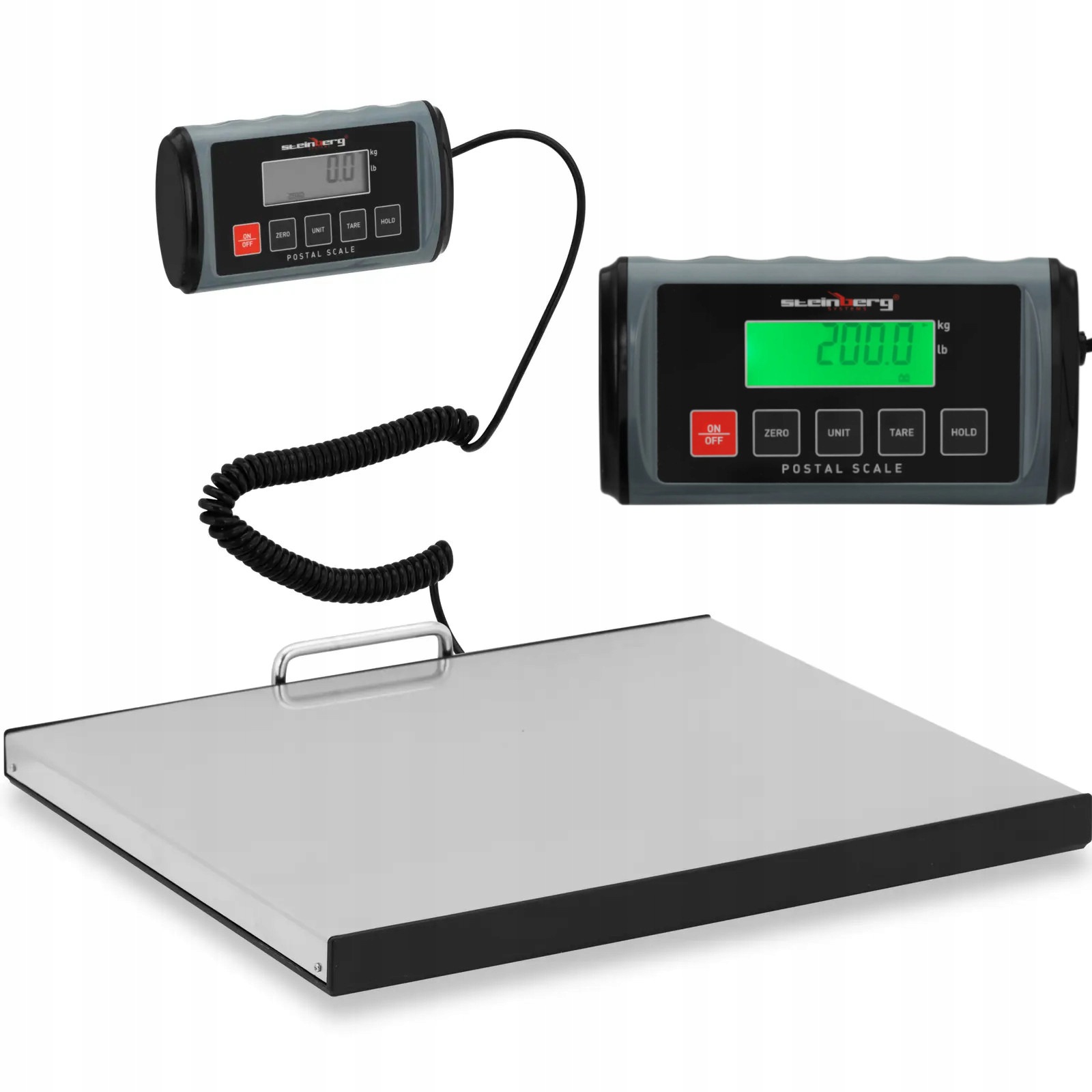 Poštovní Balíková Váha 200 Kg LCD Nerezová Ocel 35.5 X 40.5 CM 0.1 Kg
