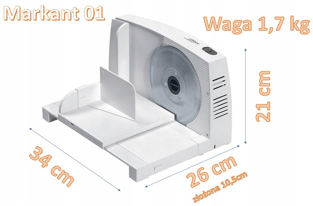 PROFESJONALNA KRAJALNICA METALOWA DO CHLEBA WĘDLIN Moc 65 W