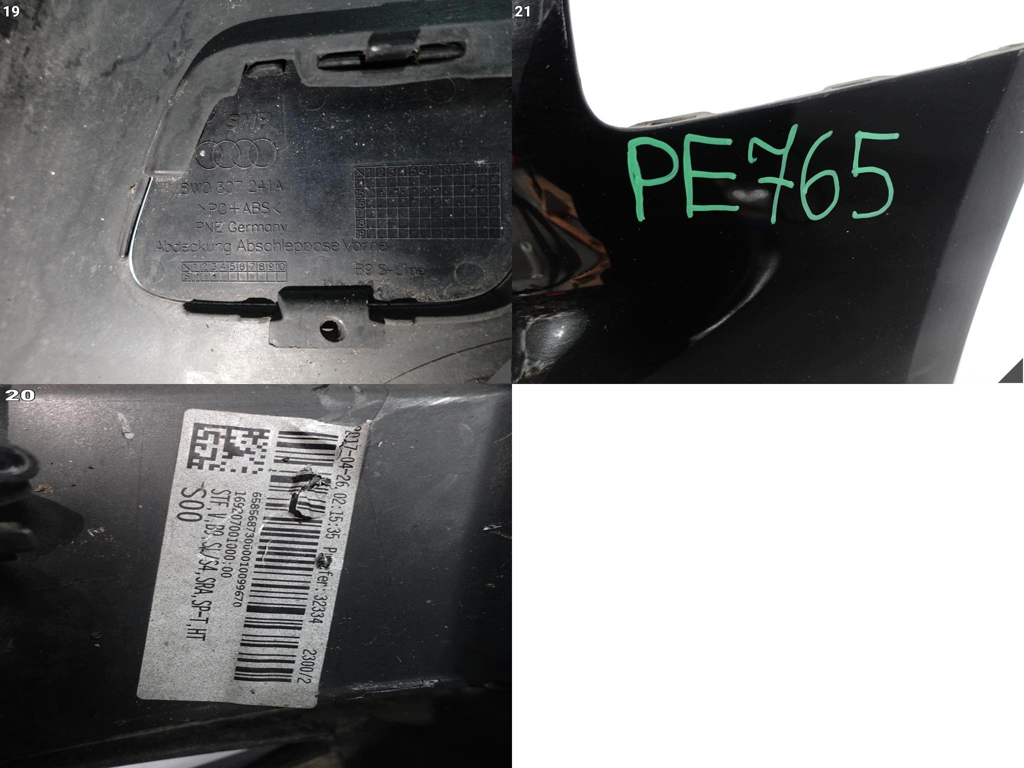 AUDI A4 B9 8W0 S-LINE 15-19 bumper BUMPER front (washers / 4xPDC)