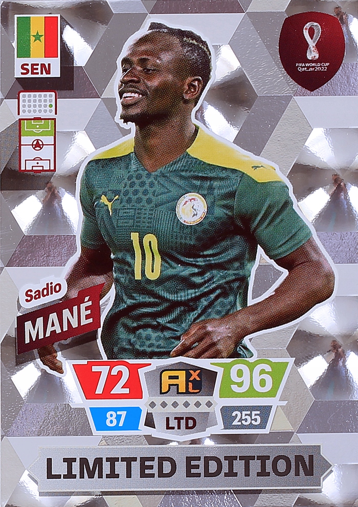 Sadio Mane Limited karta mała World Cup Qatar 2022 panini karty piłkarskie