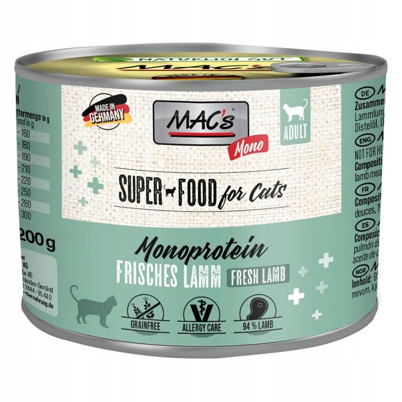 Mac's Mono Cat Monoprotein Jagnięcina 200g (4027245008307) • Cena ...