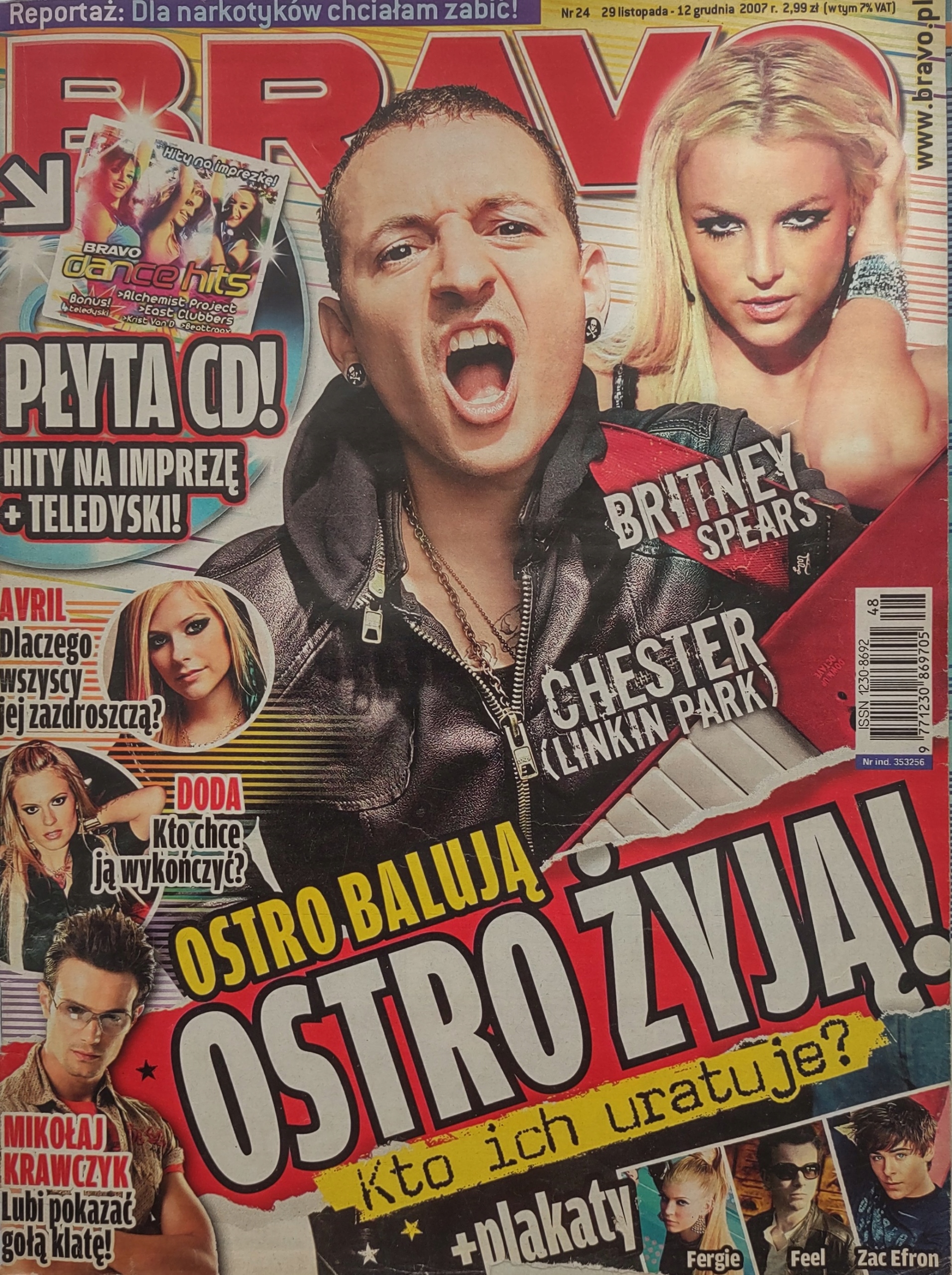 Bravo 24 2007 brak plakatów i dodatków