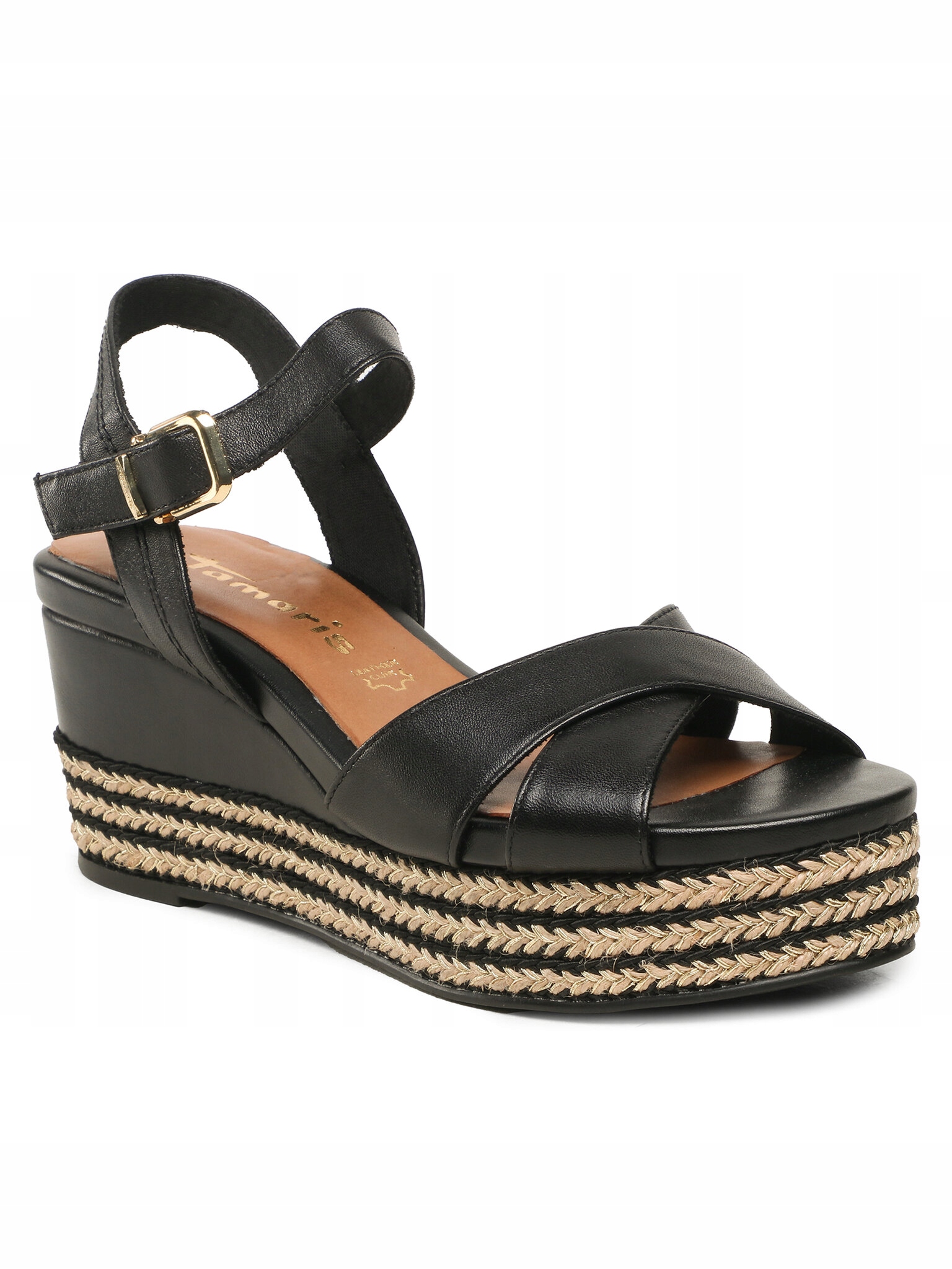 Tamaris Espadryle 1-28001-20 Black Leather 003