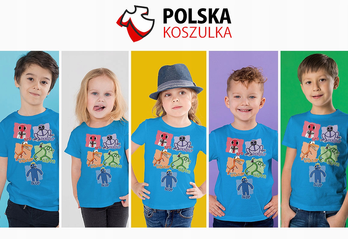 ZESTAW 3W1 KOSZULKA DLA DZIECI TATUAŻE NAKLEJKI RAINBOW FRIENDS 140 JAKOŚĆ Stan opakowania oryginalne