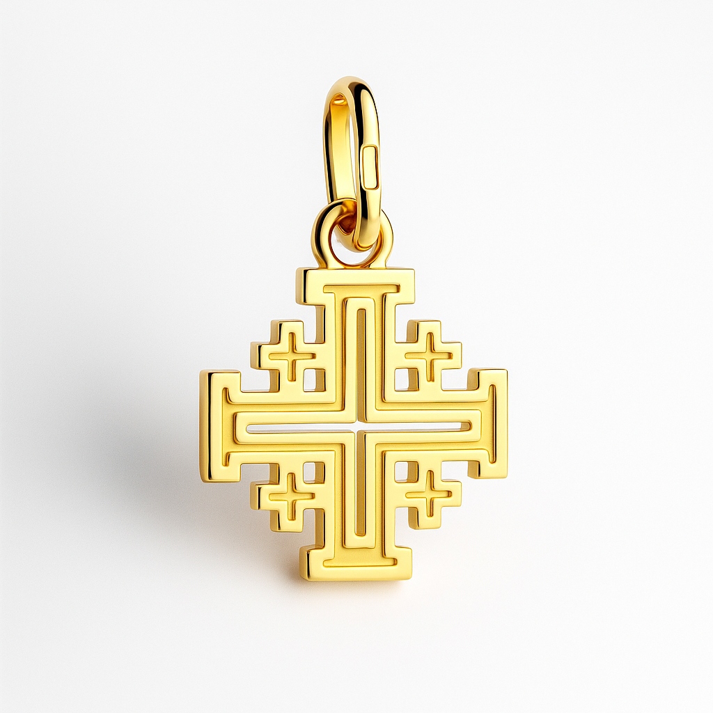 Zlatý jeruzalémský křížek, klasický, jednoduchý