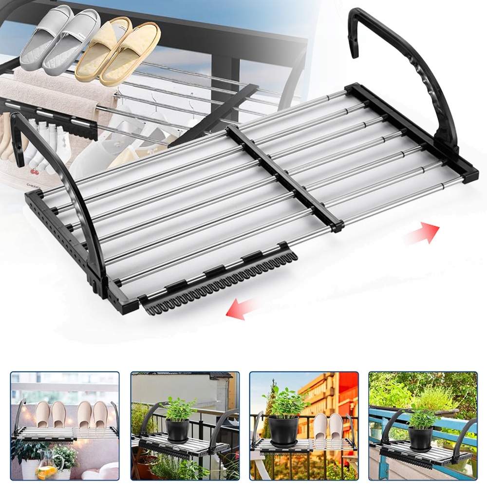 Levně Sušák Balkonová Sušička Na Oblečení 64-110 CM, Boty