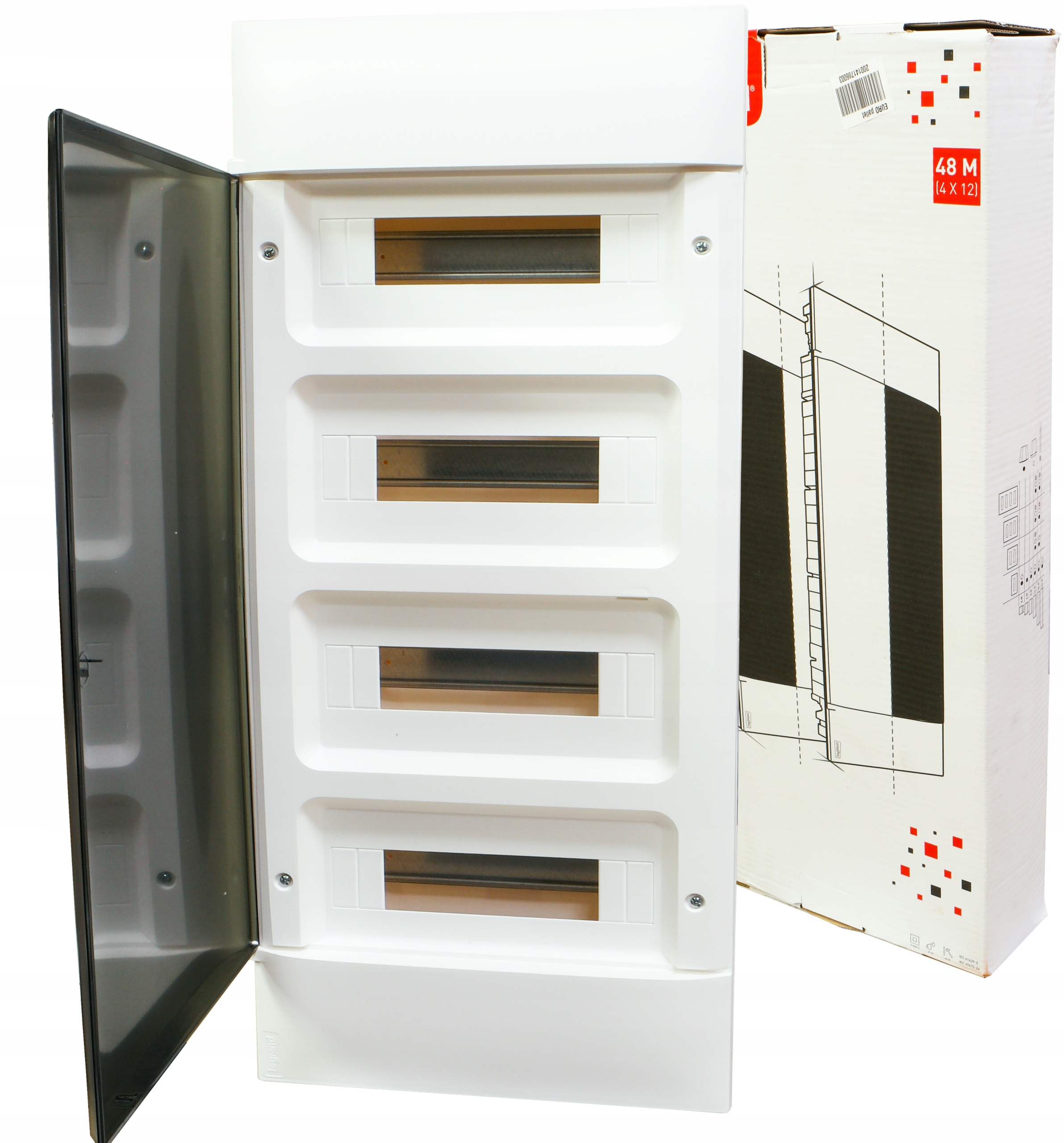 Rozvádzač na stenu 4x12 S-36 N+pe dvere 135434