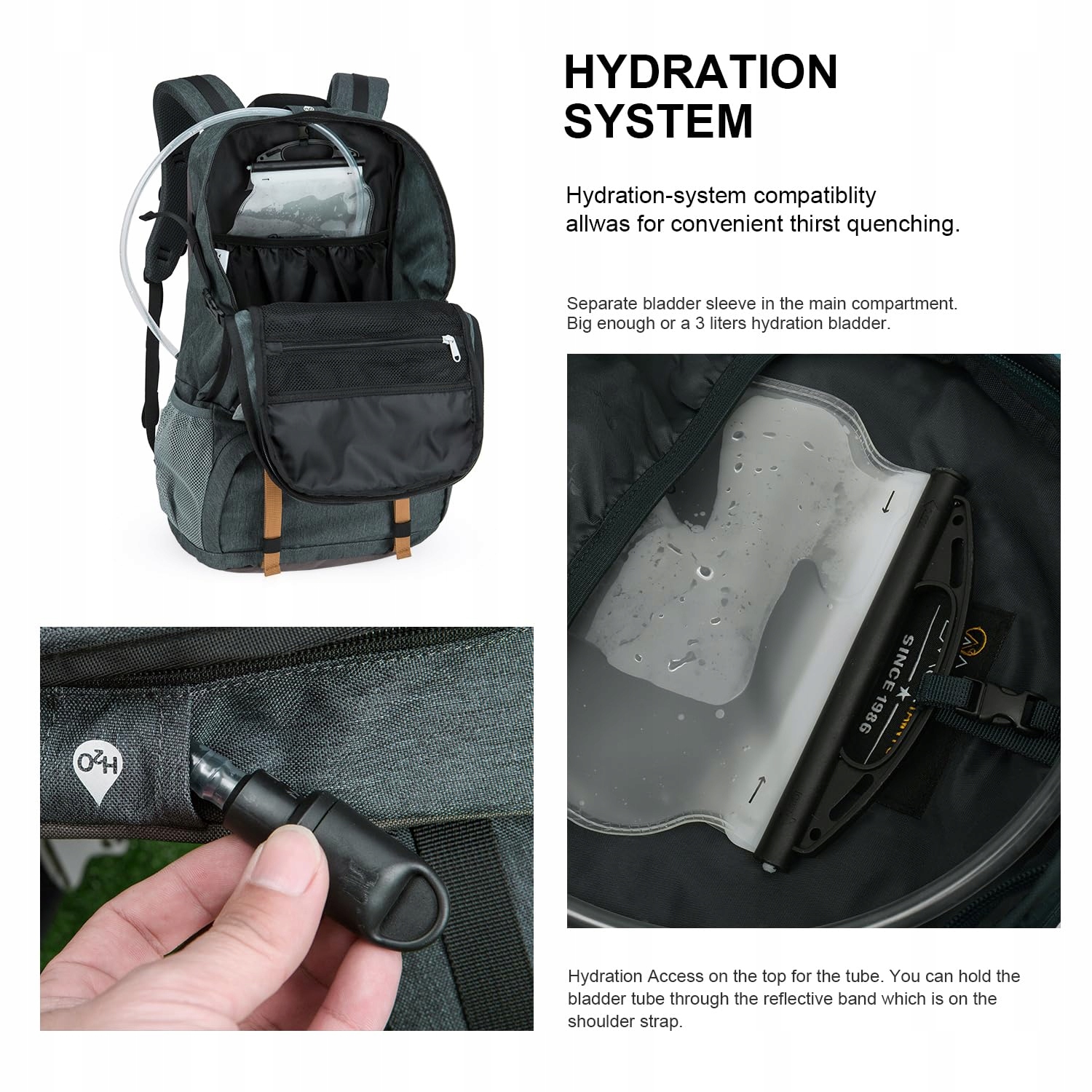 MOUNTAINTOP Plecak Trekkingowy 40L Na Wędrówki Camping Podróże — miniatura 5