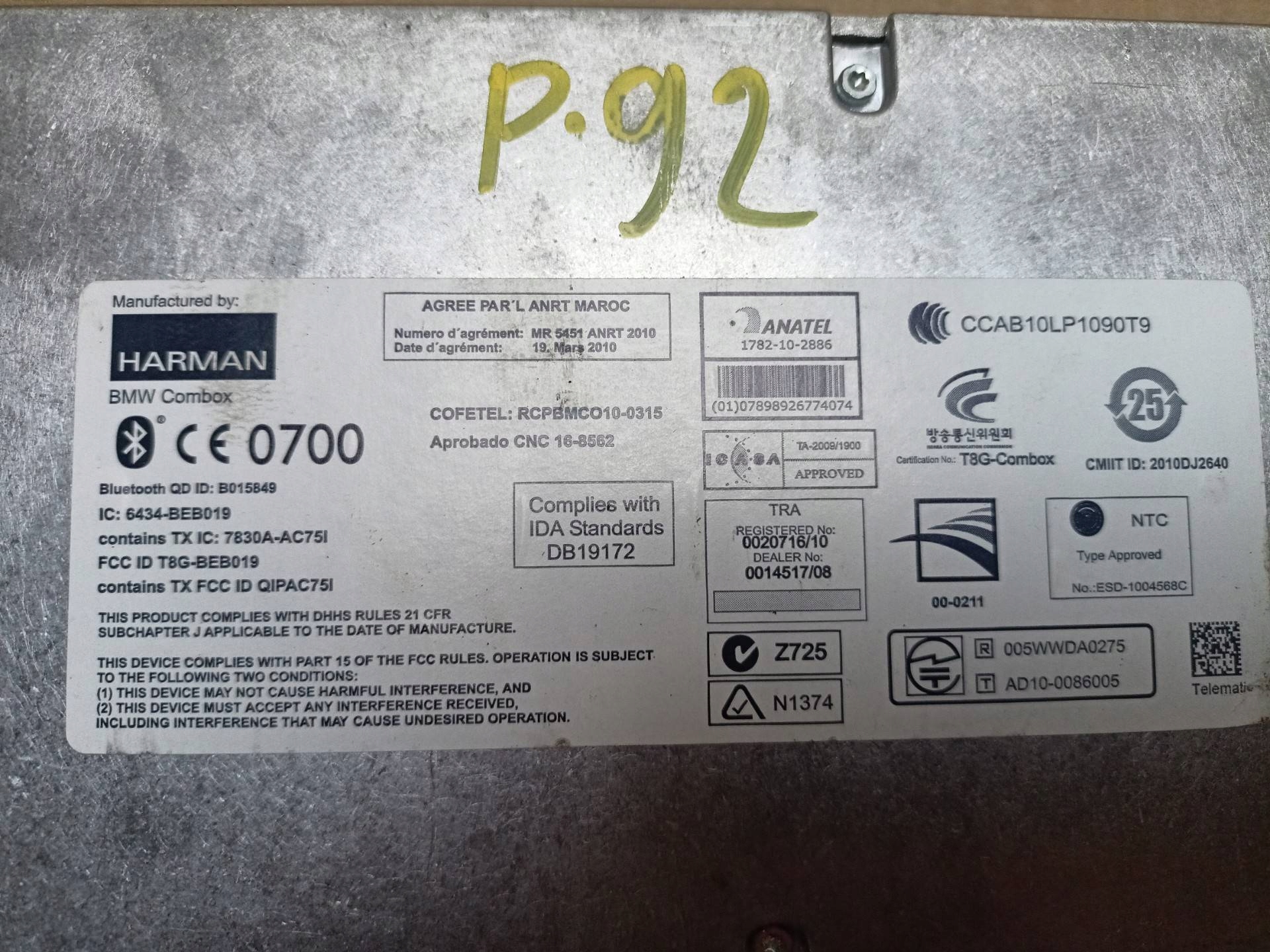 control unit Bluetooth BMW 3 F30 2013 7830A-AC75I