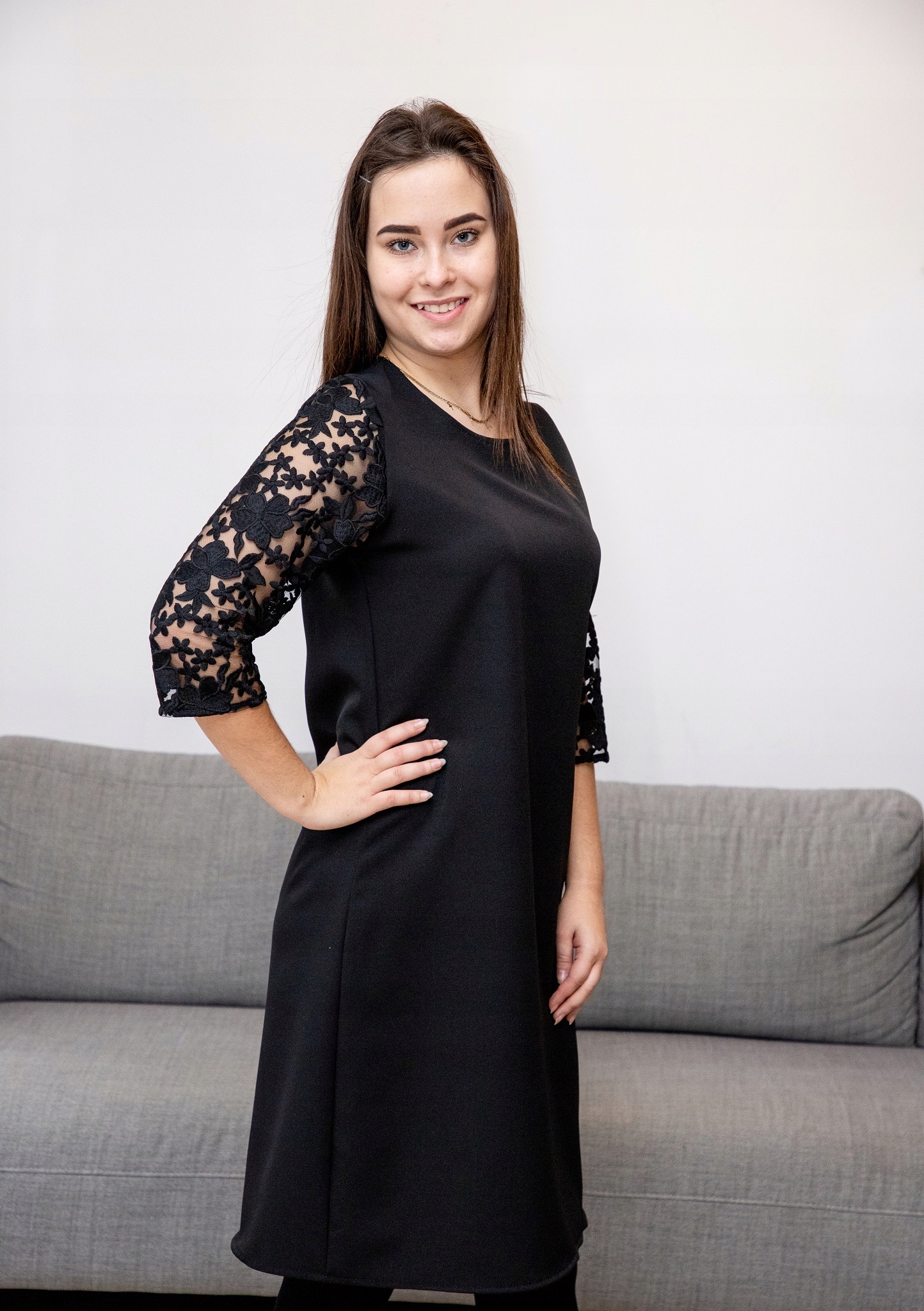 KLASYCZNA ELEGANCKA SUKIENKA KORONKA ROZMIARY 46 Marka inna