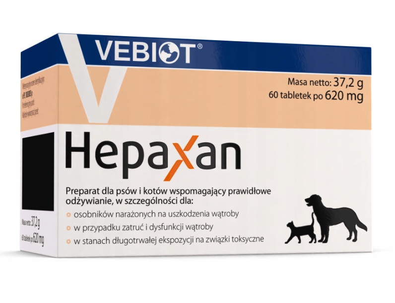 Vebiot Hepaxan Dog Cat 60 tabletek Pies Kot
