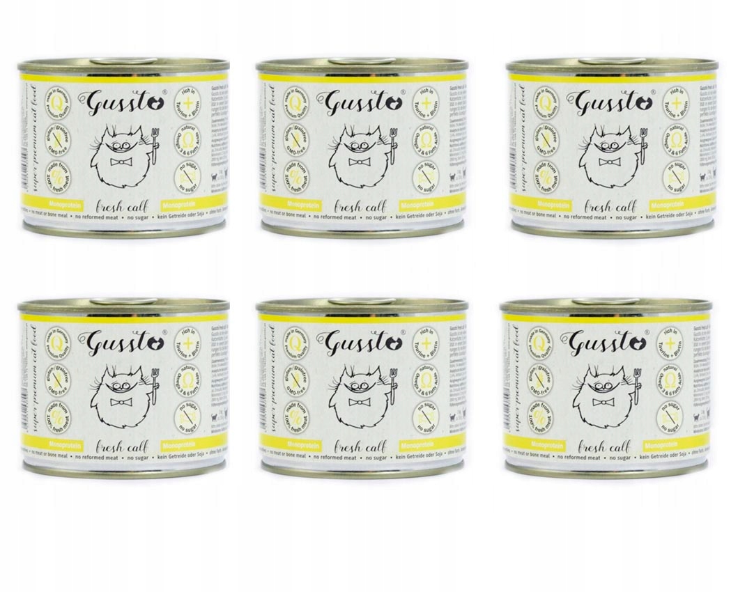 Levně Gussto Čerstvé telecí Krmivo pro kočky 200g Monoprotein