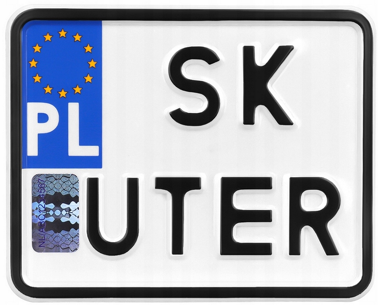 

Tablica polska skuter do ramki rejestracyjnej