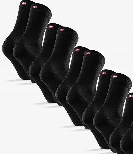 Danish Endurance Lekkie Skarpety Merino 41% 4 Pary 35-38 Czarne codzienne
