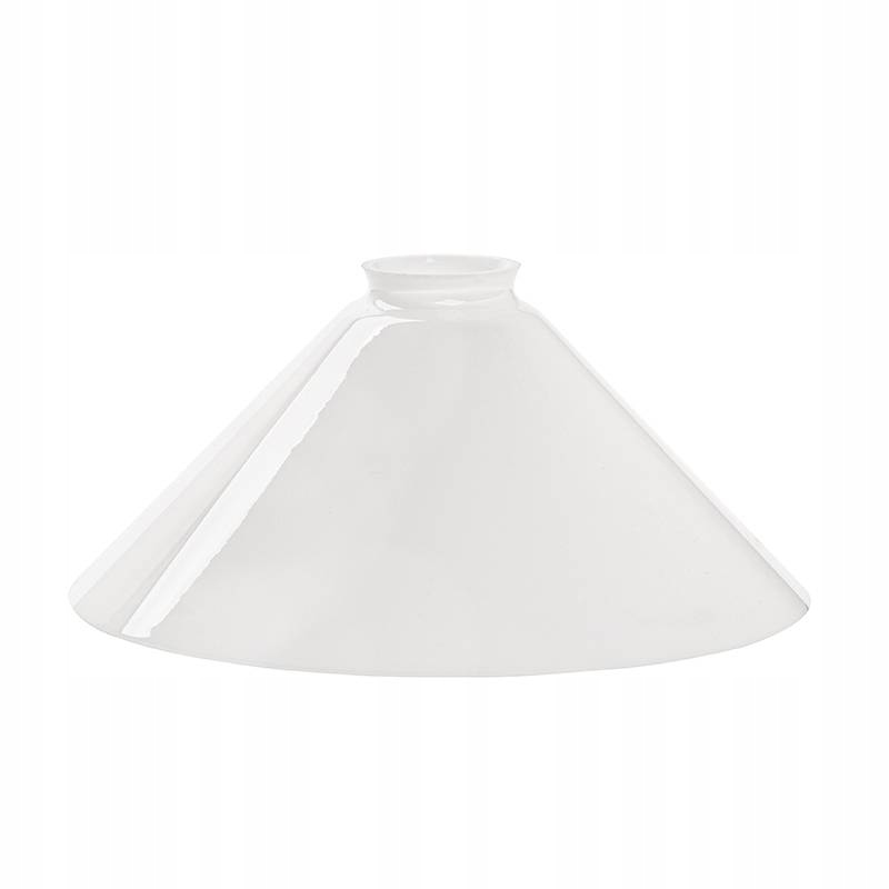 Klosz 4473 stożek szklany biały z kołnierzem śr. 25,3/5,7 cm