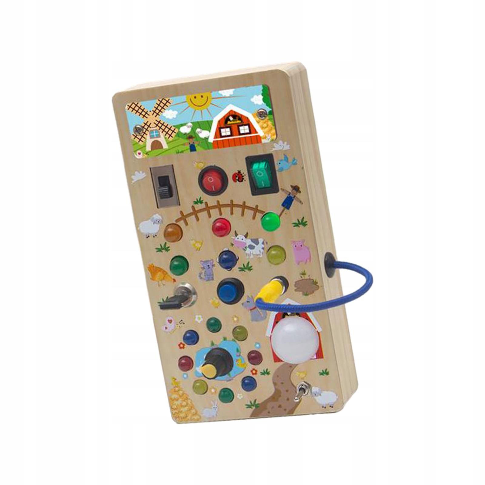 LED Switch Toy Sensory Learning Game Busy Board for Activities Farm A Marka bez marki