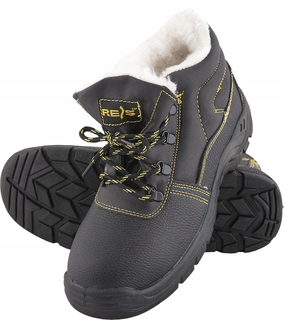 Buty bezpieczne ocieplane kożuszkiem trzewiki REIS zimowe YES kat. SB r. 43